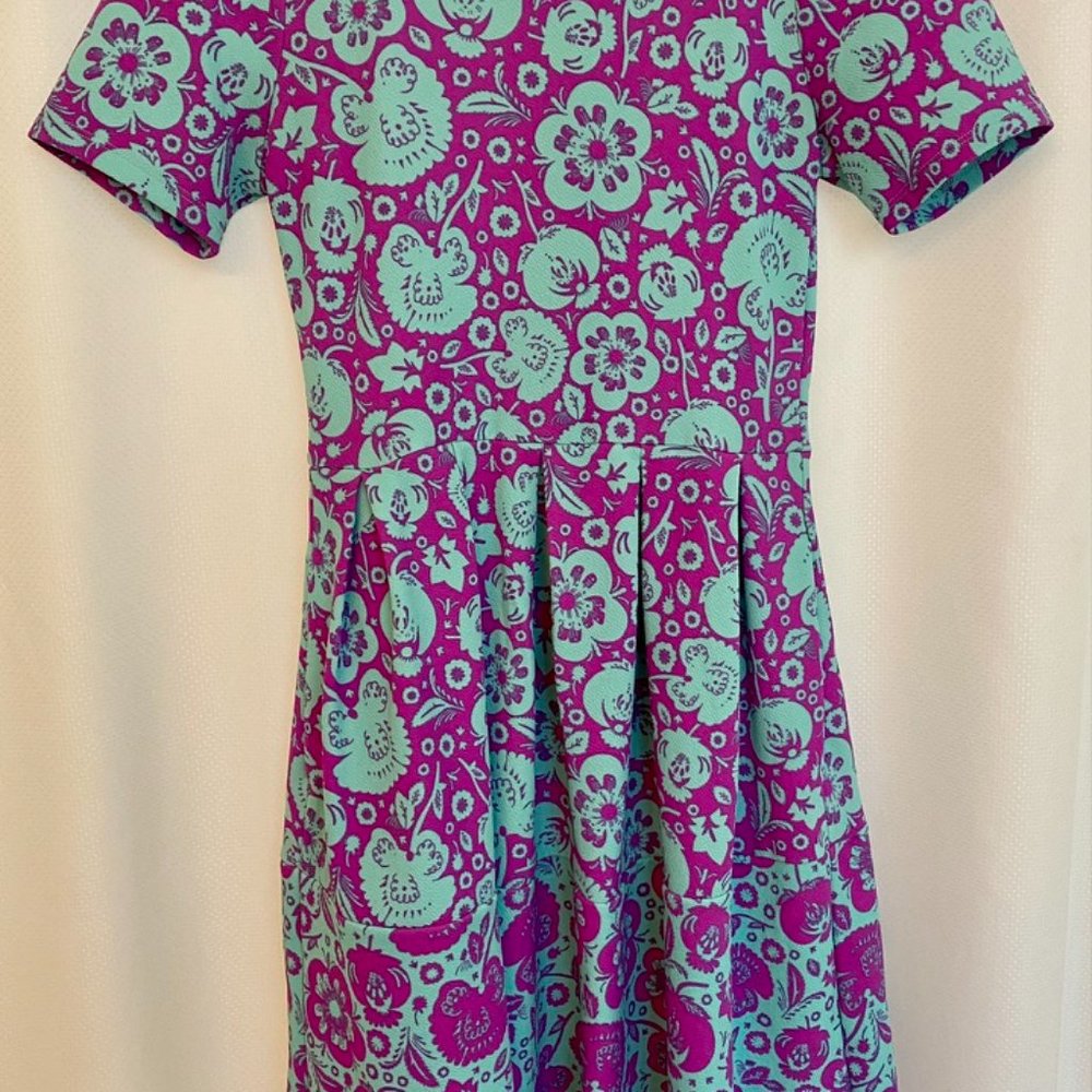 Beautiful Tropical Hawaiian Floral Flower LuLaRoe Amelia - Picture 2 of 5